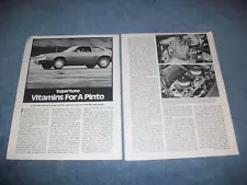 Ford Pinto Capri 2000cc Engine Tuning Vintage Article "Vitamins For A Pinto"