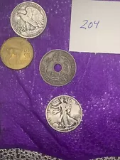 Silver /Silver/ Brass Coin Magic With Real Silver walking liberty half dollar