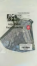 NEW Chick Fil A Mask Navy GINGHAM Plaid Uniform Odessa