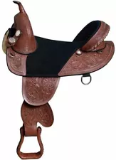 New Western Pleasure Trail Barrel Racing Premium Leather TREELESS saddle 16"