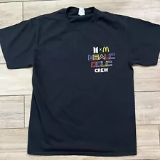 BTS x McDonalds Collab Authentic Crew T-Shirt Size M Black Tour Concert Med Tee