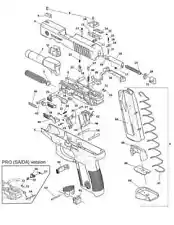 TAURUS PT 145 PRO MILLENNIUM TRIGGER ASSEMBLY PARTS 36, 37, 40-45