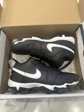 Jordan 1 Mid Size 1Y Little/Big Kids' Football Cleats Black/White SIZE 3 Likenew