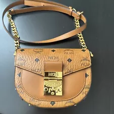 MCM Patricia Mini Crossbody Cognac Visetos PRE-OWNED