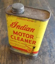 1940's INDIAN MOTORCYCLE ORIGINAL OIL CAN SIGN MOTOR CLEANER CHIEF SCOUT FOUR 4 (For: 2016 Indian Scout Sixty)