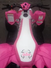 Polaris Outlaw 110 pink white logo