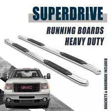 4" Silver Oval Nerf Bars For 1999-2018 GMC Sierra 1500 2500 3500 HD Extended Cab (For: More than one vehicle)