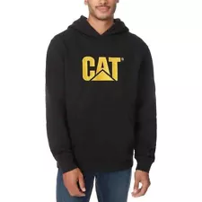 Caterpillar CAT Men's Trademark Hooded Sweatshirt Pullover, Black, Size M