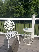 Original Francois Carre Sunburst Metal Garden Chair (table Not Included)