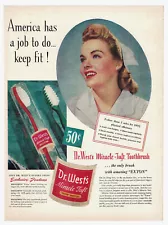 New ListingDr West Toothbrush Print Ad Dental Advertising Nurse Miracle Tuft Vintage 1942