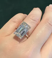 GIA 10.08 ct. Emerald Cut Diamond Ring in Platinum - C300