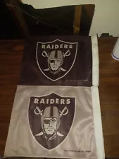 Two Oakland Raiders Car Flags Without Sticks.