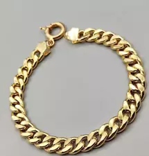 Beautiful 18k Gold Plated Unisex Cuban Chain Bracelet For Sale