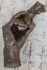 Handcrafted Rodin`s "The Hand of God" Bronze Sculpture Hot Cast Figurine Figure