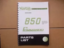 NORTON 850/750 COMMANDO PARTS BOOK FOR 1972-1974 MODELS