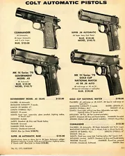 1971 Print Ad of Colt Commander Government 45 Gold Cup National Super 38 Pistol