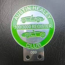 VINTAGE AUSTIN HEALEY 100/3000 CAR CLUB register badge FOR SALE Plaque for sale