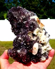 Amethyst FLOWER STALACTITE Quartz a Uruguay Crystal Points with Calcite For Sale