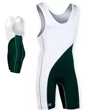 Brute Buckeye Wrestling Singlet - Hunter Green/White