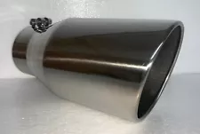 CHEVY DURAMAX 6.6L 4" IN x 6" OUT x 12" LONG POLISHED STAINLESS EXHAUST TIP