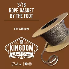 By The Foot- 3/16in SELF ADHESIVE Wood Stove Rope Glass Gasket-$5 FLATRATE SHIP