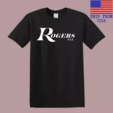 Rogers Drums USA Men's Black T-Shirt Size S-5XL