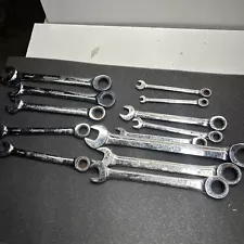 Used Ratcheting SAE & Metric Combination Wrench Set (11-Piece) Some Rusted Bad