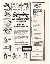 1954 BINKS EVERYTHING FOR SPRAY PAINTING AND COATING AUTOMOTIVE VINTAGE SALES AD