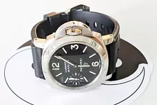 Panerai Luminor Marina Logo 44mm Black Dial Extra Strap PAM 005