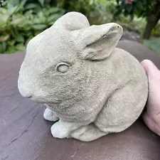 10" Rabbit Garden Statue Outdoor Concrete Large Cement Bunny Stone Lawn Ornament