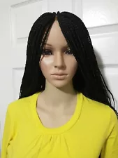 African Black Braided Braids Wig 26 Inches Long