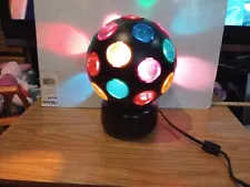 Vintage Multicolor Rotating Tabletop Disco Ball Party Light Model: 17793-000