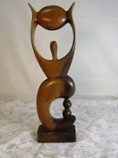 Tall Wooden Statues Art Deco Style Hand Crafted 12 Inches Tall Beautiful