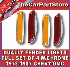 Rear Dually Fender Side Marker Lights Lamp 73-87 Chevy GMC PU Pickup Truck SET 4 (For: 1976 Chevrolet)