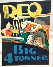 1930's Reo Motors 4 Ton Truck Sales Catalog Art Deco Cover Graphics