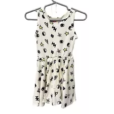 Dot Dot Smile 12/24M White Black Tank Dress Emoji Lightning Stars Flowers Eyes