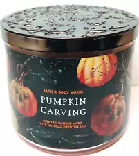 *HALLOWEEN* PUMPKIN CARVING ~ 3 Wick CANDLE ~ Bath & Body Works ~ SHIPS FREE!