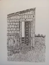 Print Of original pen and ink drawings Of Barn