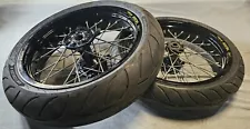 Supermoto Takasago Excel wheel set with Metzeler tires CRF 450R