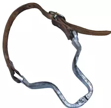 Pets Aluminum Hinged Leather Cribbing Collar Horse Tack Equine Adjustable