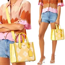 Kate Spade Flower Manhattan Tote Dandelion Yellow 2 tone ITALIAN Jacquard ð»SALE