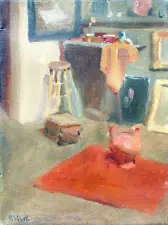 7th SUMMER SALE NOW California Oil ALSON CLARK 'Paris Studio' 8" x 6"