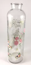 Roasting Water Glass Bottle Floral Airie Studio Design 8" RW Pink Rose Gold Foil