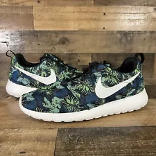 Nike Roshe Run Print Palm Trees Size 9 Mens Poison Green Blue White 655206-413