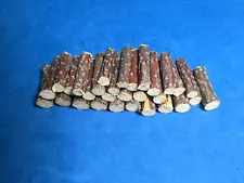 Village Accessories 30 Wood Logs Pile Fire Arts Crafts loose average 1 inch