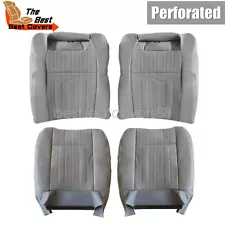 For 1994 1995 1996 Chevy Impala SS Front Perforated Leather Seat Cover Med Gray