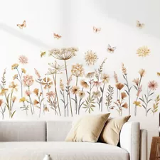 Boho Flower Wall Decal Dandelion Plant Wall Stickers Bedroom Living Room Decor