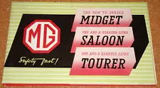 MG TD MIDGET, ONE & QUARTER SALOON/TOURER - RARE 1949 UK foldout sales brochure