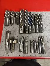 End mills mixed lot of 18 H.S.S