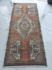 2X4 Small Carpet Rug Vintage Pattern Rug Turkish Faded Rug Office Decor Rug